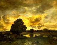 Narcisse-Virgilio Diaz de la Peсa - Common with Stormy Sunset